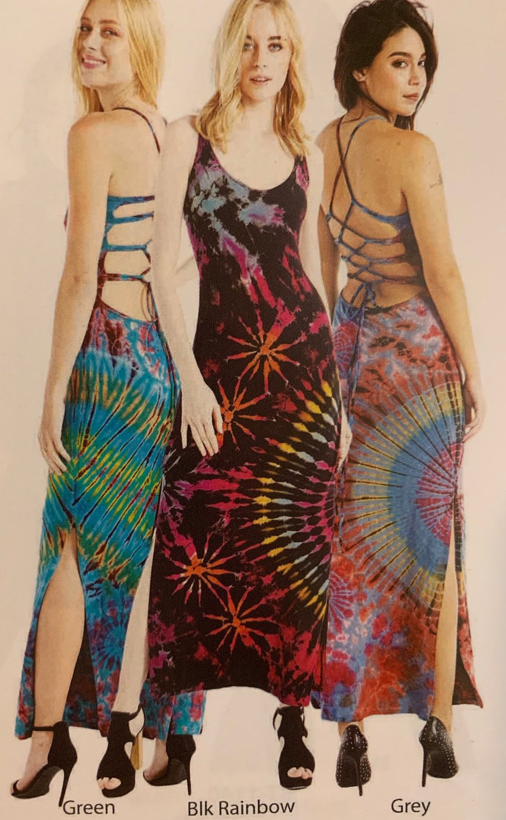 Tie Dye Racerback Maxi Dress One Size Fits All