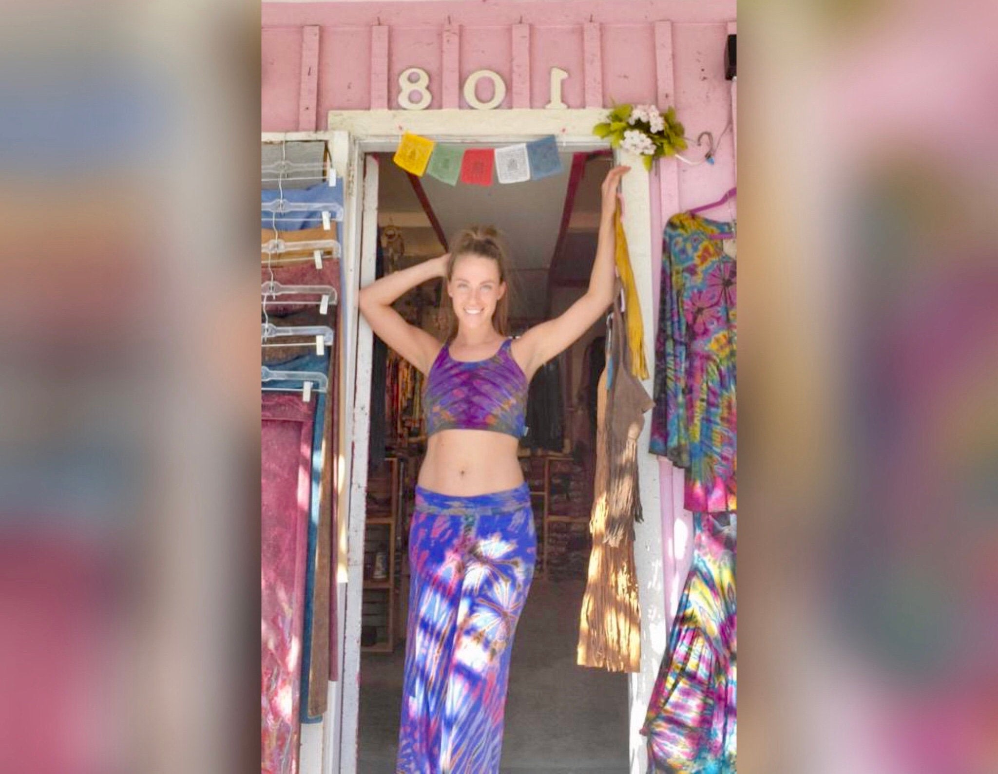 Tie Crop Top & Tie Dye Wide Pants