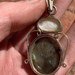 Labradorite Silver Pendant with Fresh Water Pearl