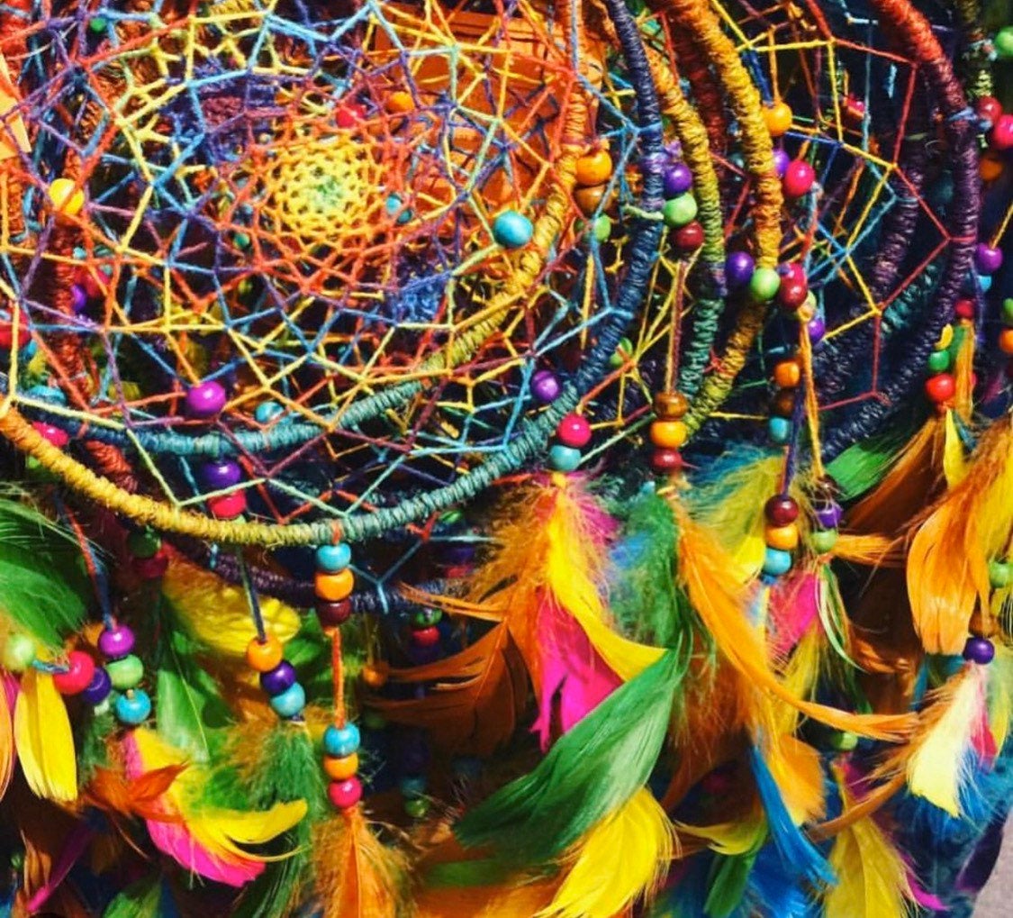 HANDMADE DREAMCATCHERS With Rainbow Feathers