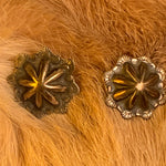 NATIVE SILVER EARRINGS Post Navajo Handmade Sterling Silver with Flower Shape