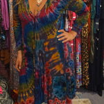 ONE SIZE TIE Dye Hippie Boho Tunic Fun Front Wear As a Dress