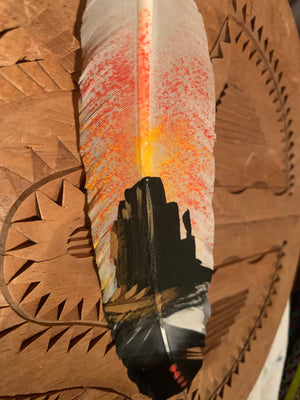 NATIVE HANDpainted FEather Decoration