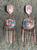 Vintage Colorful Turquoise post earrings Sterling Silver