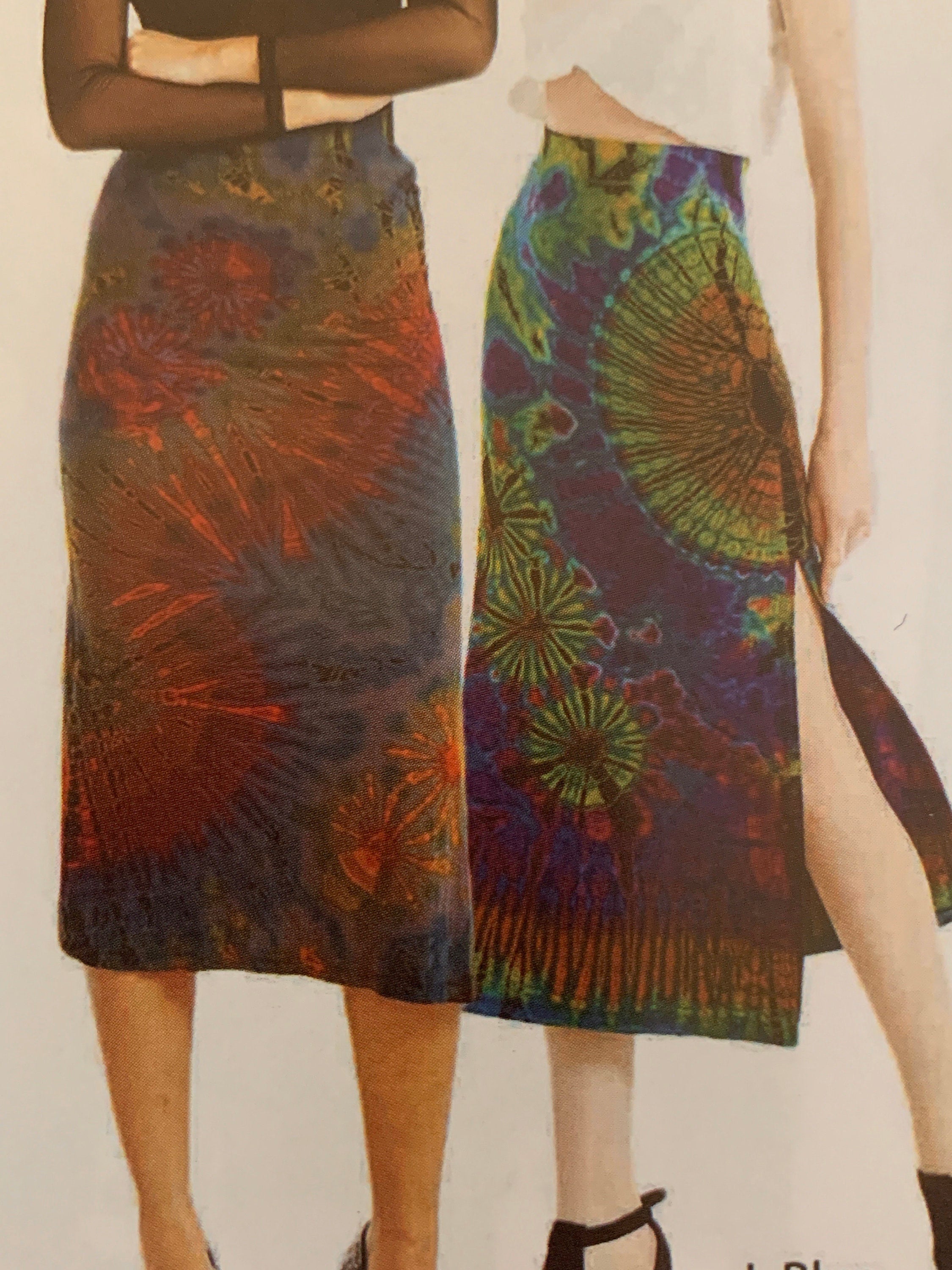 TIE DYE SKIRT Pencil Hand Tie Dyed Skirt WIth SLiT