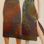 TIE DYE SKIRT Pencil Hand Tie Dyed Skirt WIth SLiT