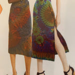 TIE DYE SKIRT Pencil Hand Tie Dyed Skirt WIth SLiT