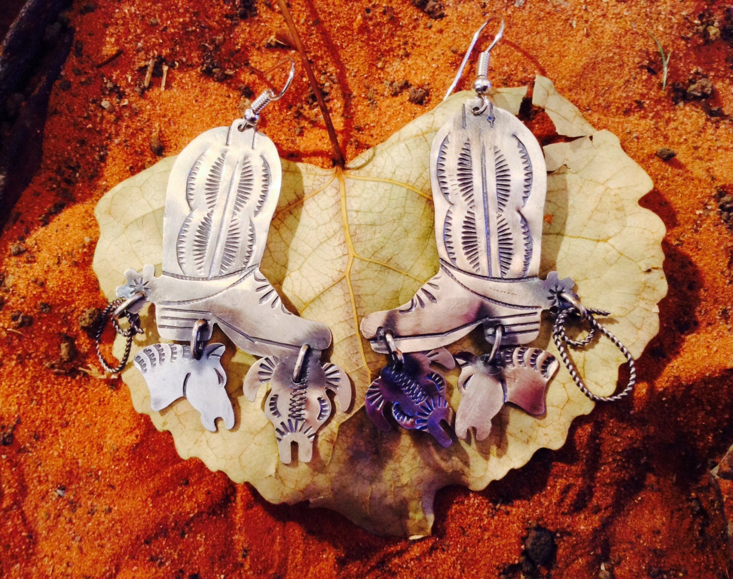 HANDMADE SILVER EARRINGS Native American Made