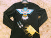 Made to order!! Hand painted Native American style brown long-sleeve shirt