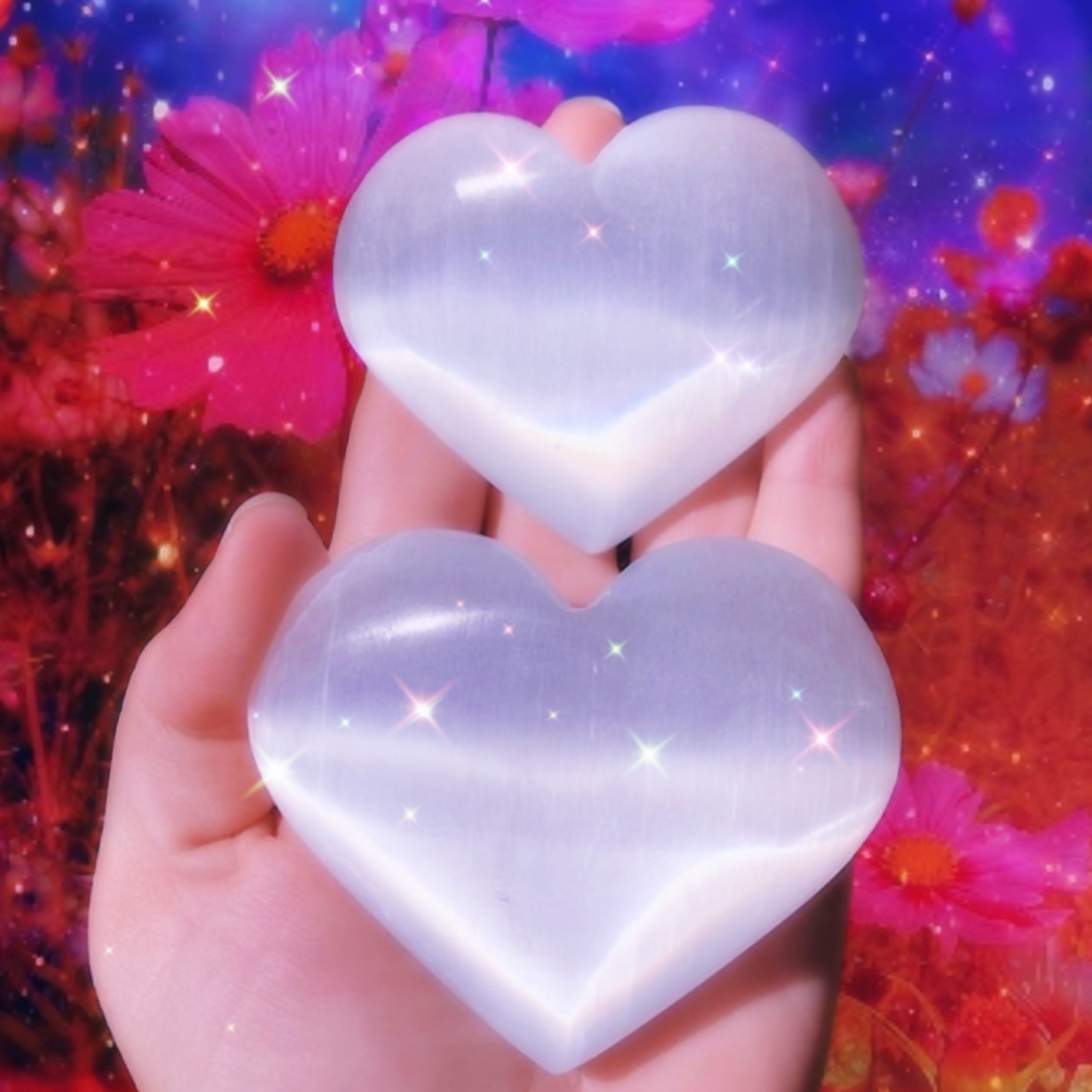 SELENITE CRYSTAL HEARTS  Large Crystal Heart