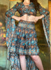 GROOVY GODDESS SET All Silk Top with High Low Skirt