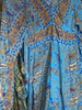 70s BELL SLEEVE Dress Tunic Blue Clouds 70% Silk Above the Knee