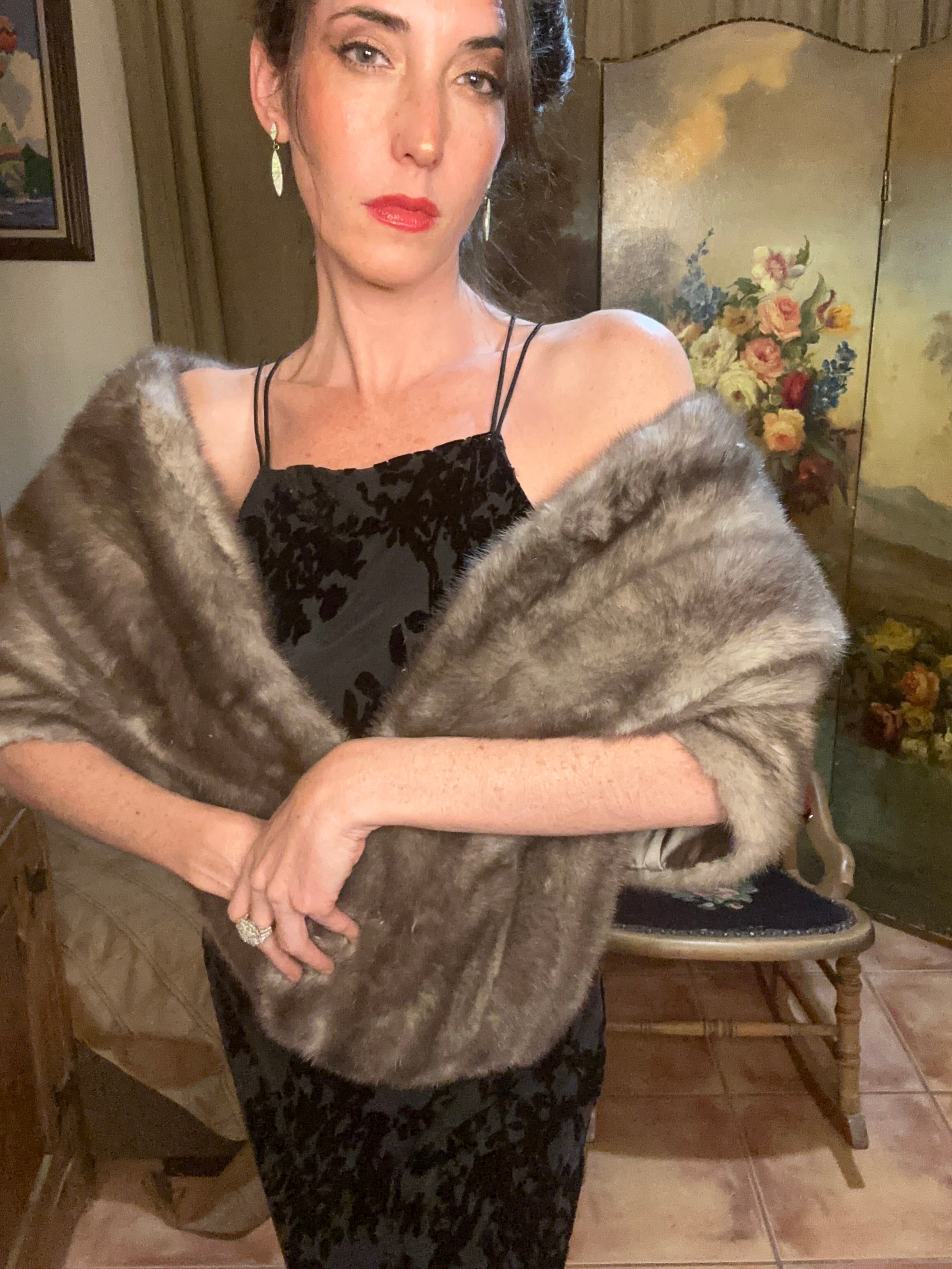 Mini Mink Marilyn Monroe Stole Rare Handmade With Pockets Long Front ...