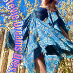 STEVIE DREAMS DRESS, 70% Silk Two Layer Stevie Nicks Fleetwood Mac XS to 5X Blue Purple Red