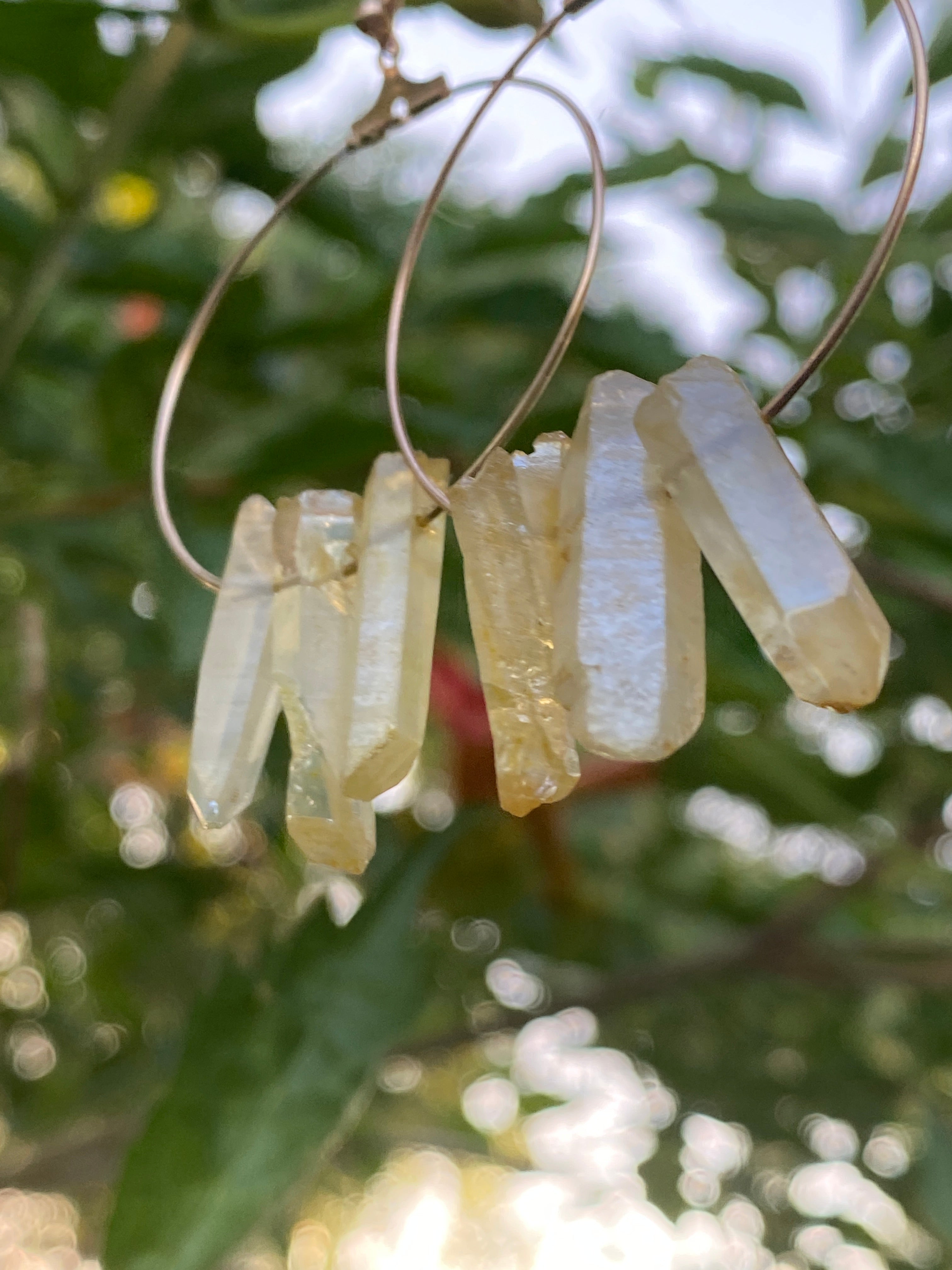 GOLD DUST WOMAN Yellow Citrine Crystal Earrings