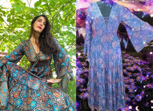 Sorceress Stevie Maxi Dress – Long Sleeve Ruffle Tiered Boho Dress | Witchy Stevie Nicks-Inspired Gown | 70% Silk | XS to 5X