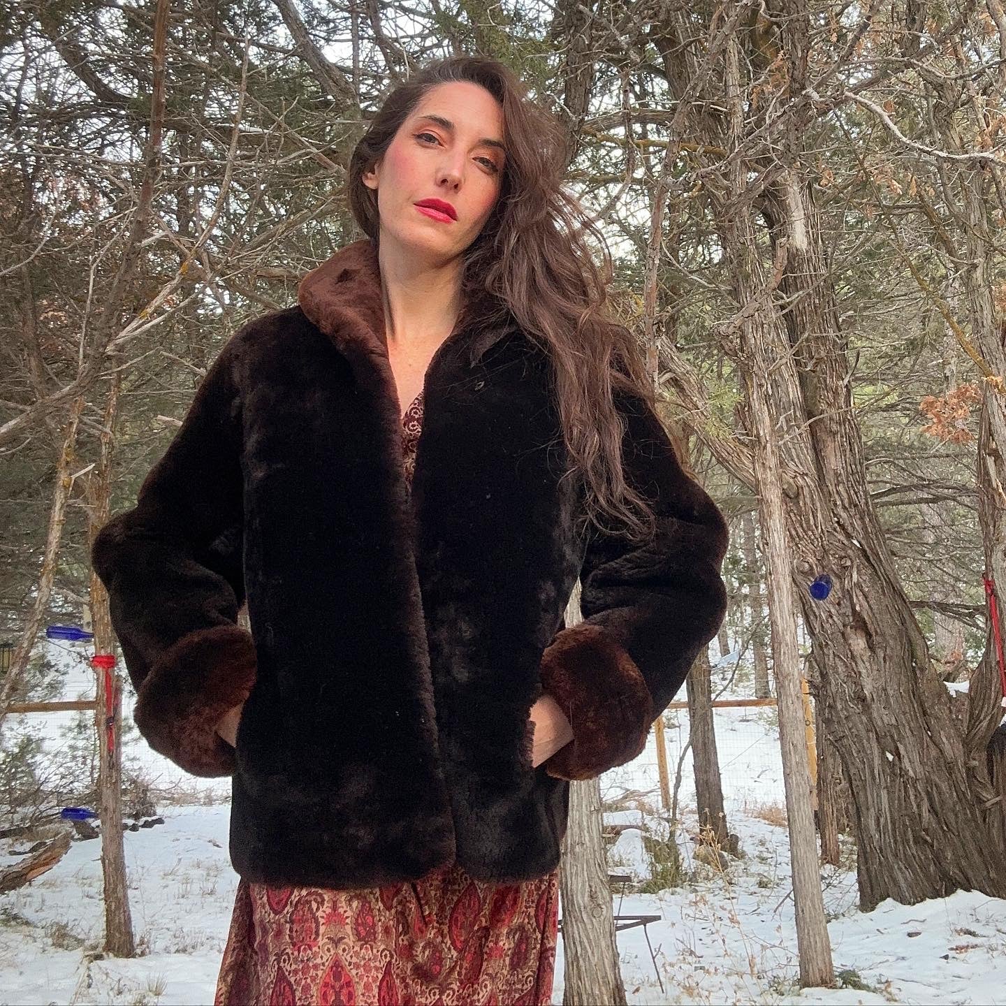 Perfect Condition RARE VINTAGE FUR COAT Mouton Mongolian Fur 1960s