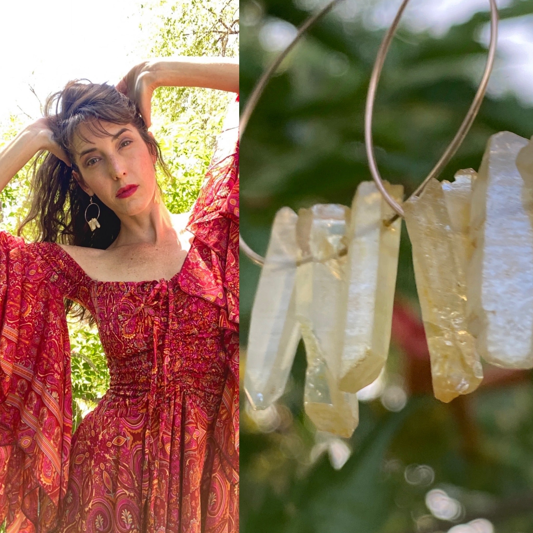 GOLD DUST WOMAN Yellow Citrine Crystal Earrings