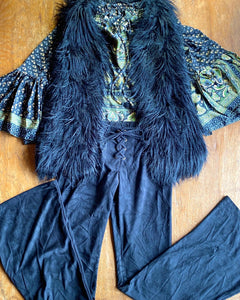 70s Faux Vest Outfit Fab in Black 