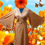 BUTTERFLY WRAP DRESS California Poppy Long Maxi Xs to 3x Plus