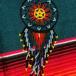 Rainbow Blue Unisex Hippie Handmade Native American 10 inch Navajo Jesse Handbeaded Seed Beads Dreamcatcher