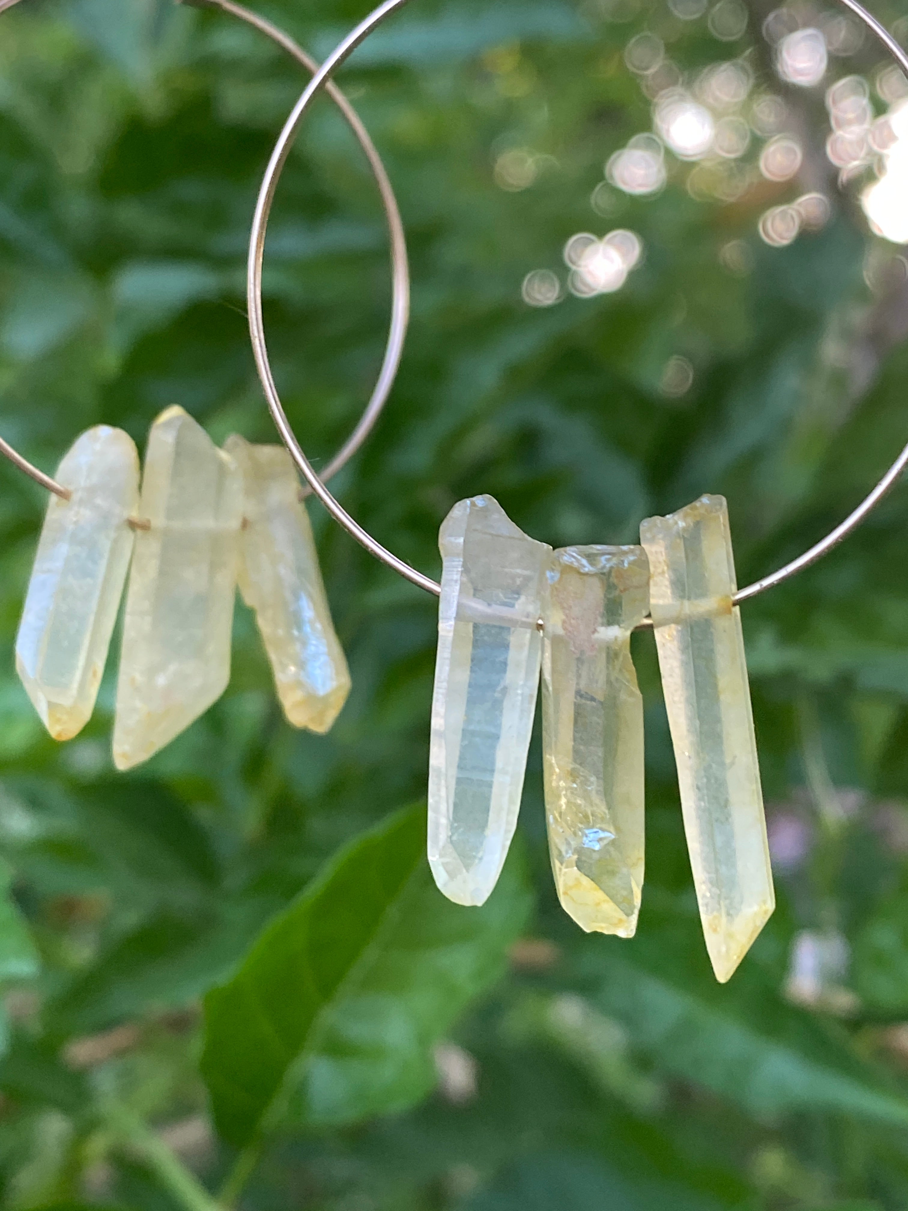 GOLD DUST WOMAN Yellow Citrine Crystal Earrings