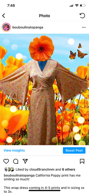 BUTTERFLY WRAP DRESS Moonlight Garden Long Maxi Xs to 3x Plus