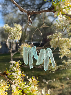 Silver Springs Blue Topaz Crystal Earrings