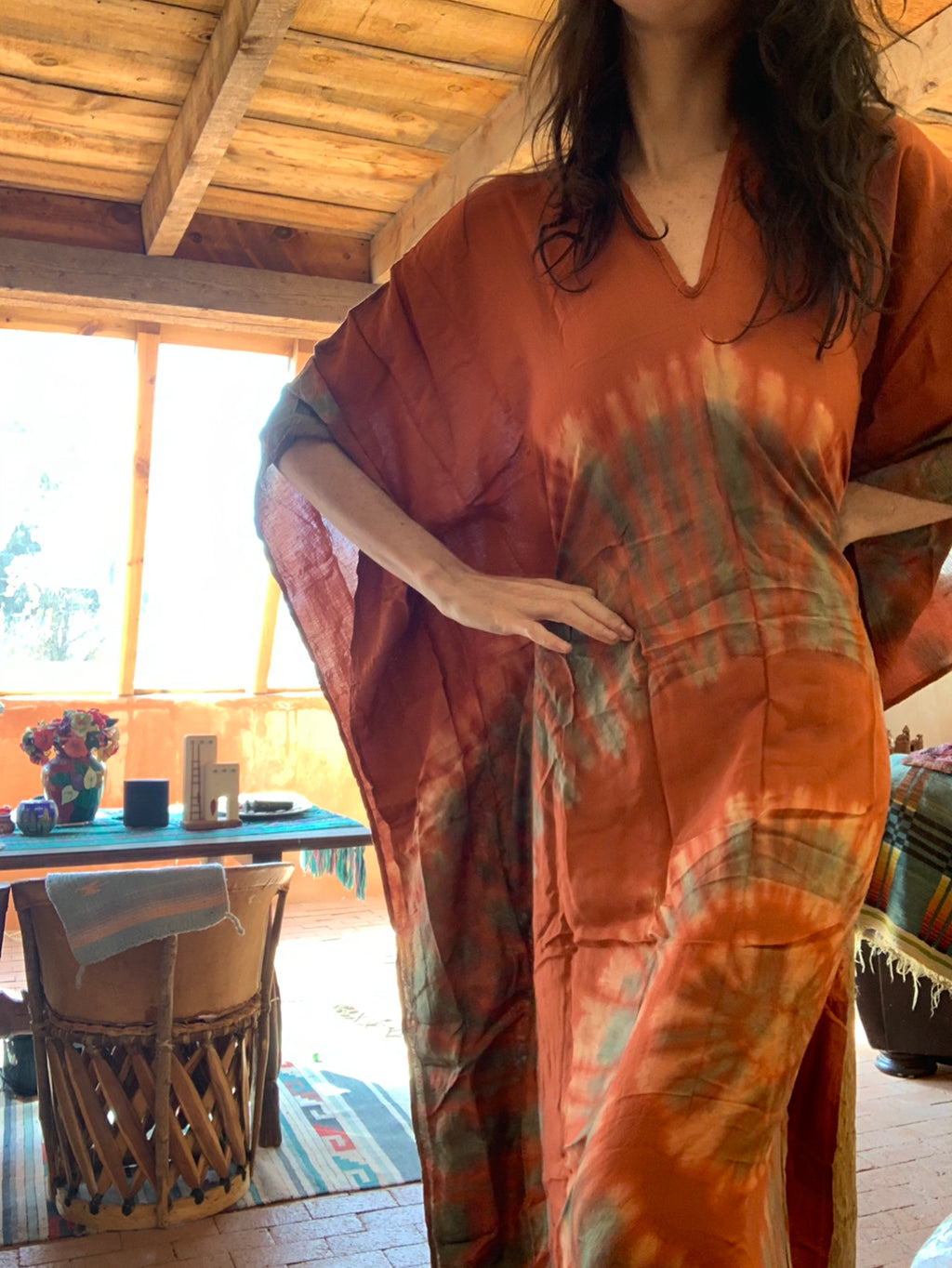 Tie Dye Kaftan Dress One Size Plus Size