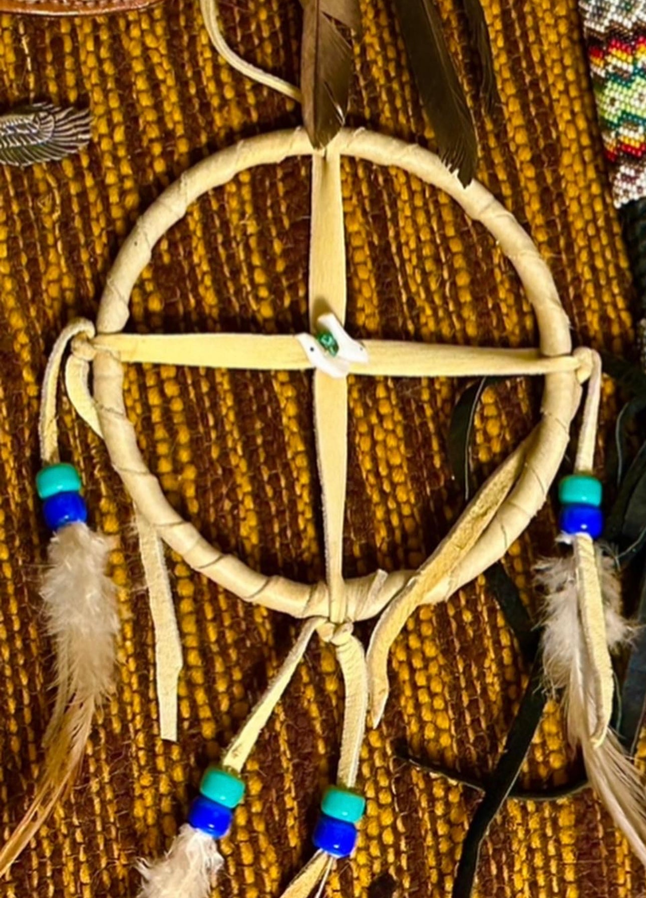 Leather DReamcatcher From Navajo Nation Unisex Gift