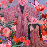 SILK DRESS Halter Pink Garden 70% Silk