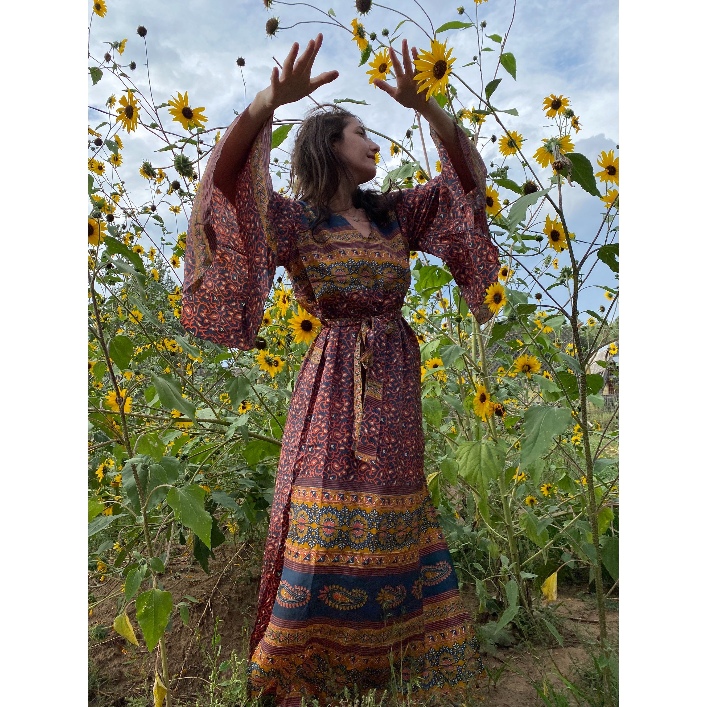 Eco Silk Dress Paisley Gypsy Festival All Silk Eco Silk Dress Paisley Gypsy Festival All Silk