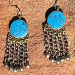 LAPIS CHANDELIER EARRINGS Jingle Bell Light Blue Nickel Silver